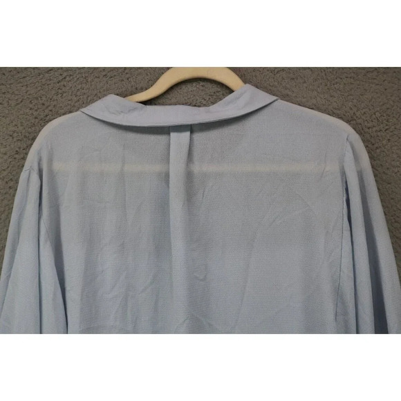 Umgee Light Blue Huge Dolan Balloon Sleeves Top-Size Large-Boho-Cottagecore - Picture 10 of 10